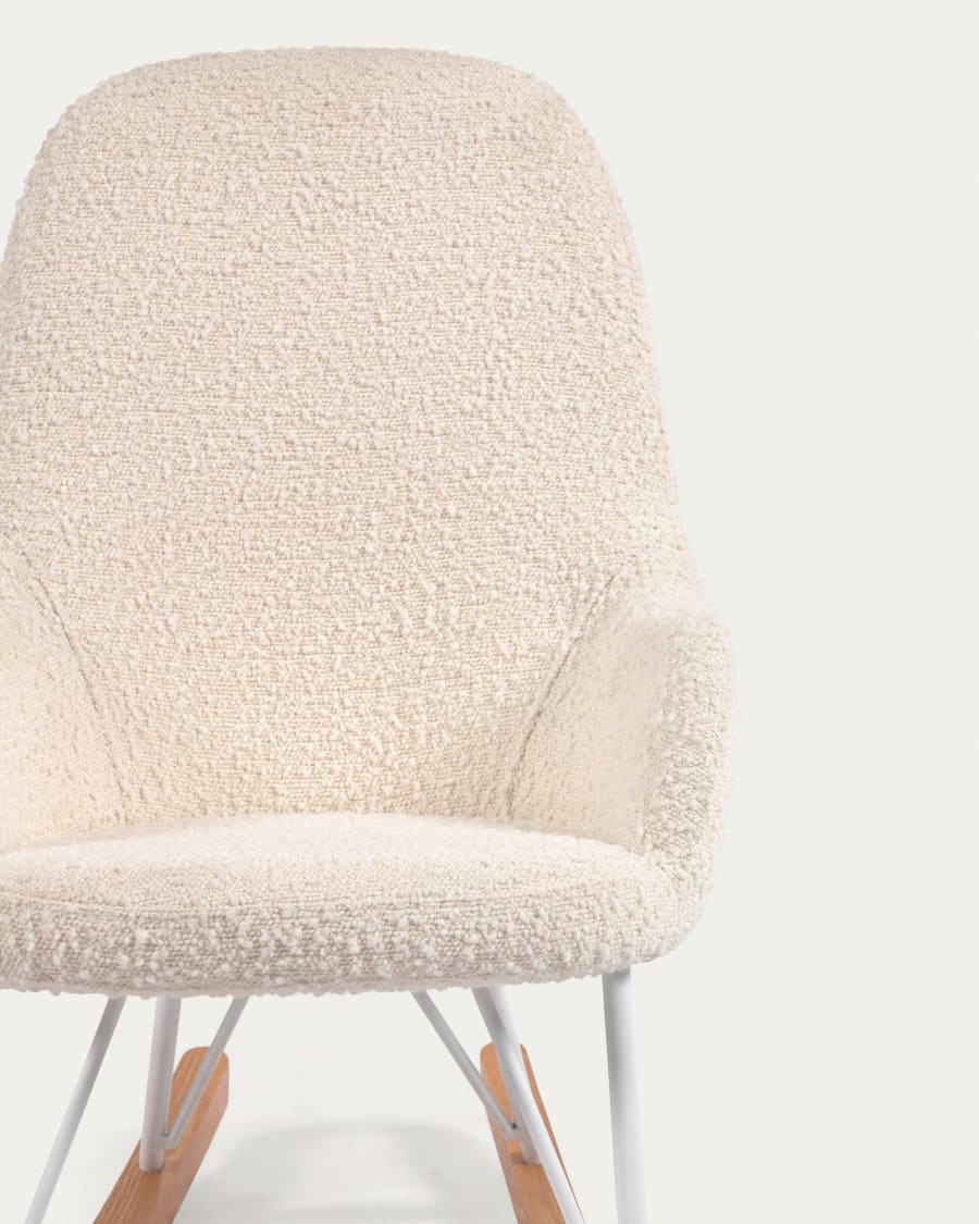 Joey children’s rocking chair in white bouclé