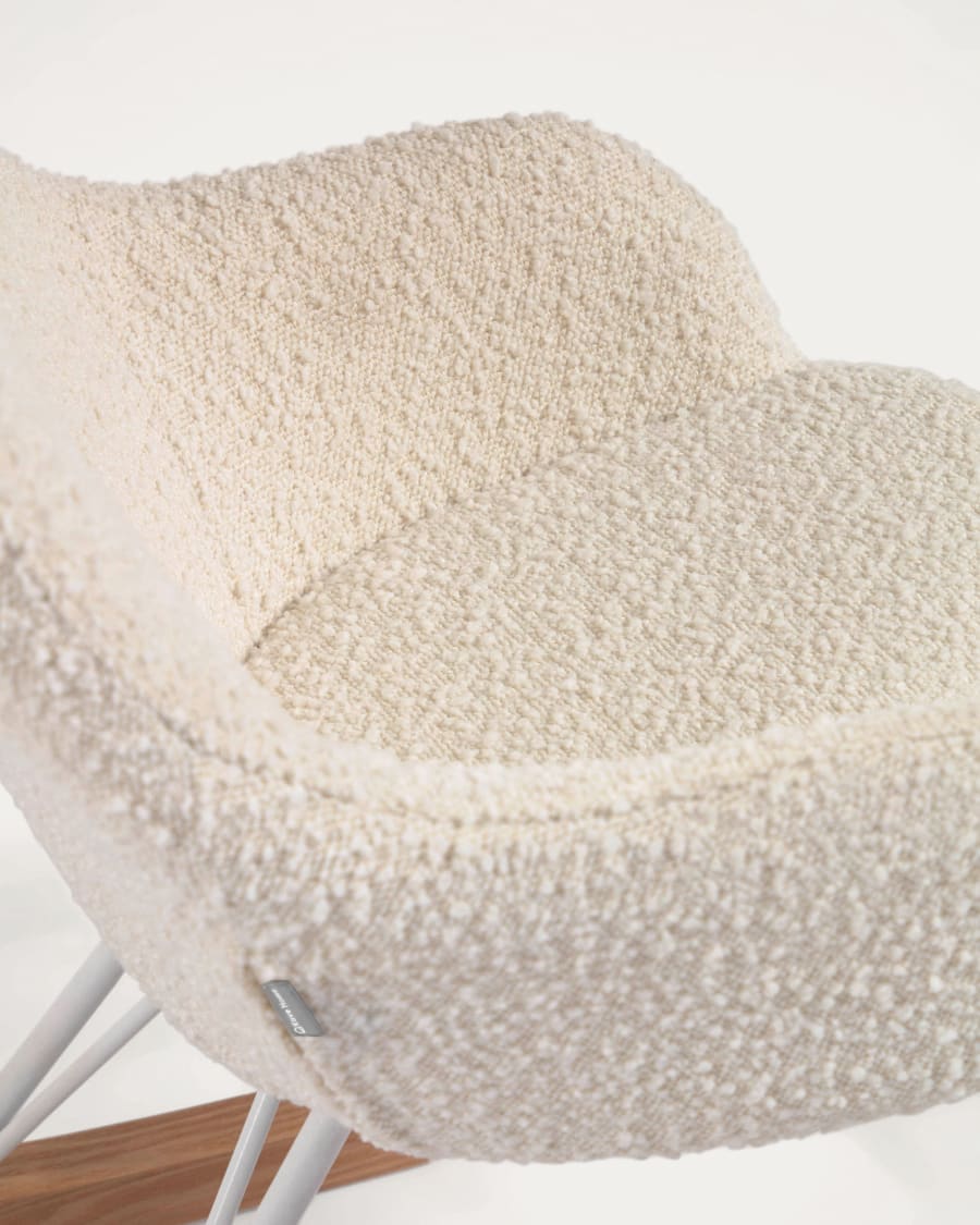 Joey children’s rocking chair in white bouclé