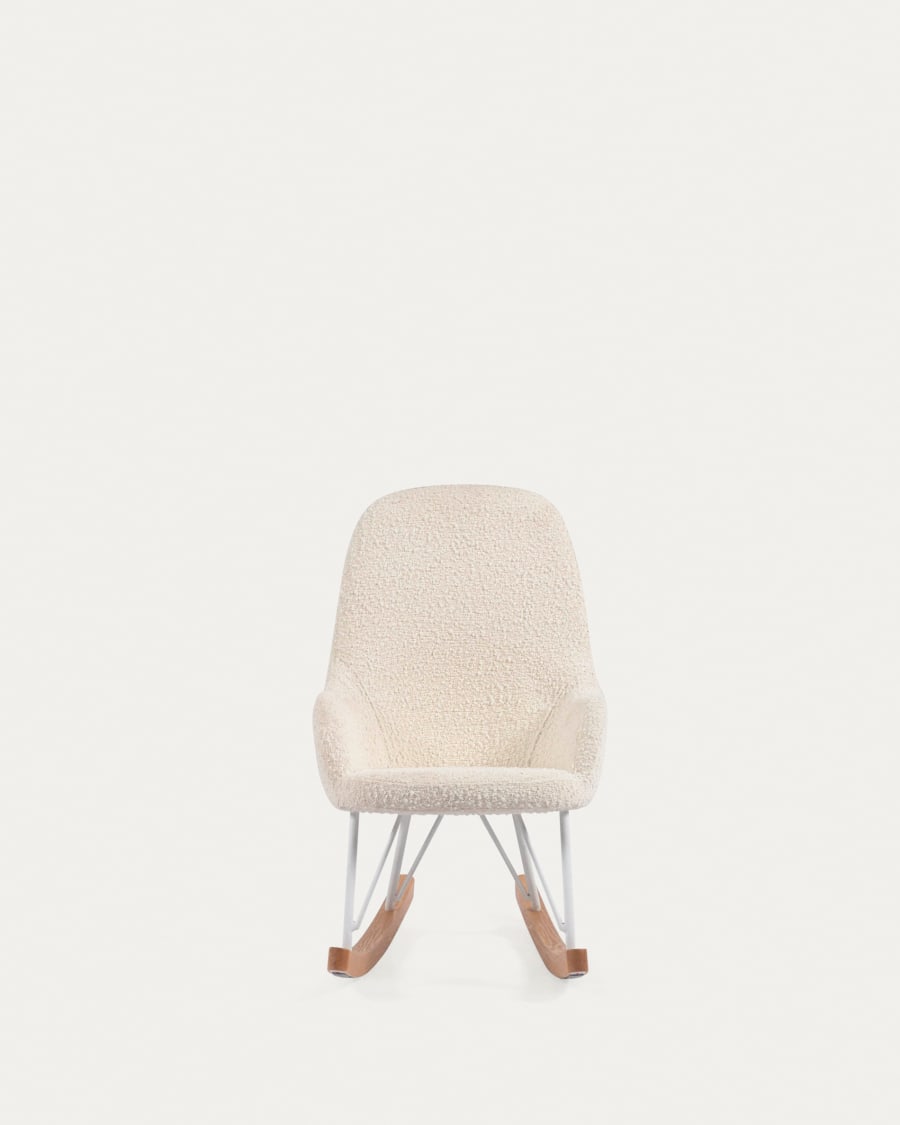 Joey children’s rocking chair in white bouclé