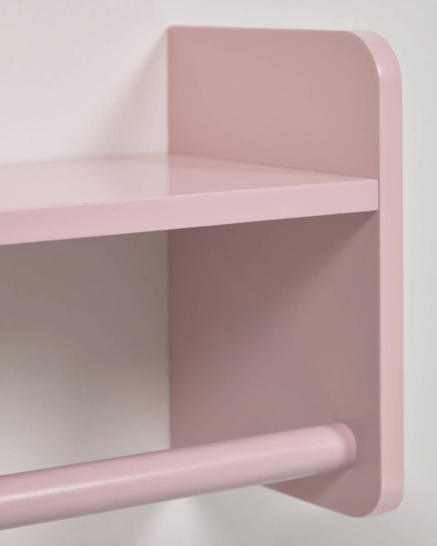 Florentina MDF shelf with hangers pink finish 52.5 cm FSC