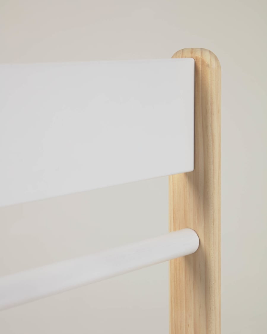 Adelaine hanger in solid natural pine and white MDF 100 x 40 cm FSC MIX Credit