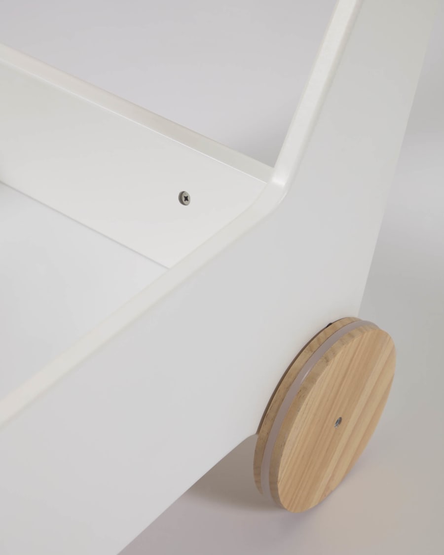 Τρόλεϊ Carmelita, μασίφ ξύλο πεύκου και λευκό MDF, πιστοποίηση FSC MIX