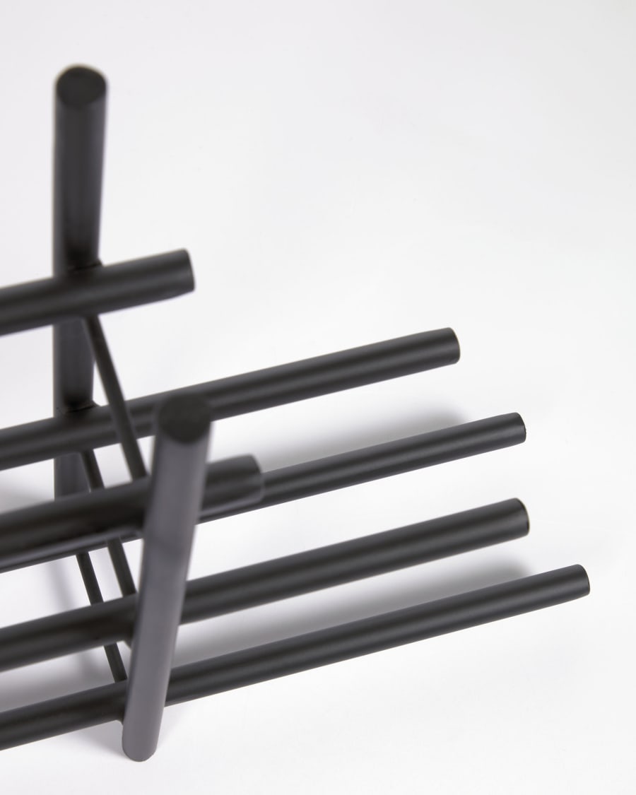 Shizu black metal bottle rack