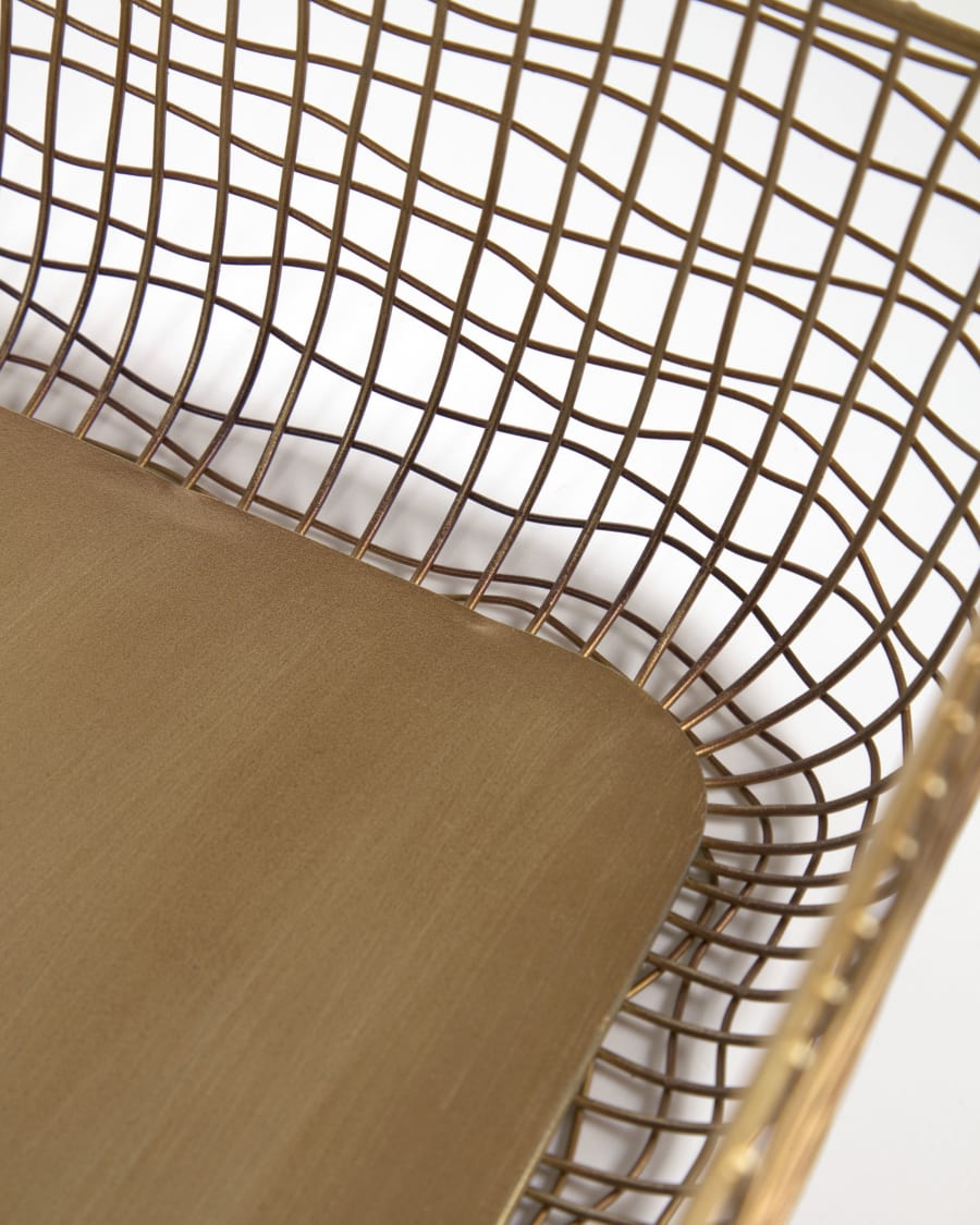 Waneta set of 2 metal baskets in matt golden finish