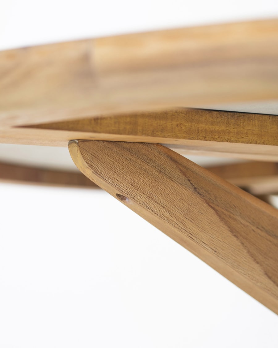Julieta round table in polycement and solid acacia wood Ø 120 cm