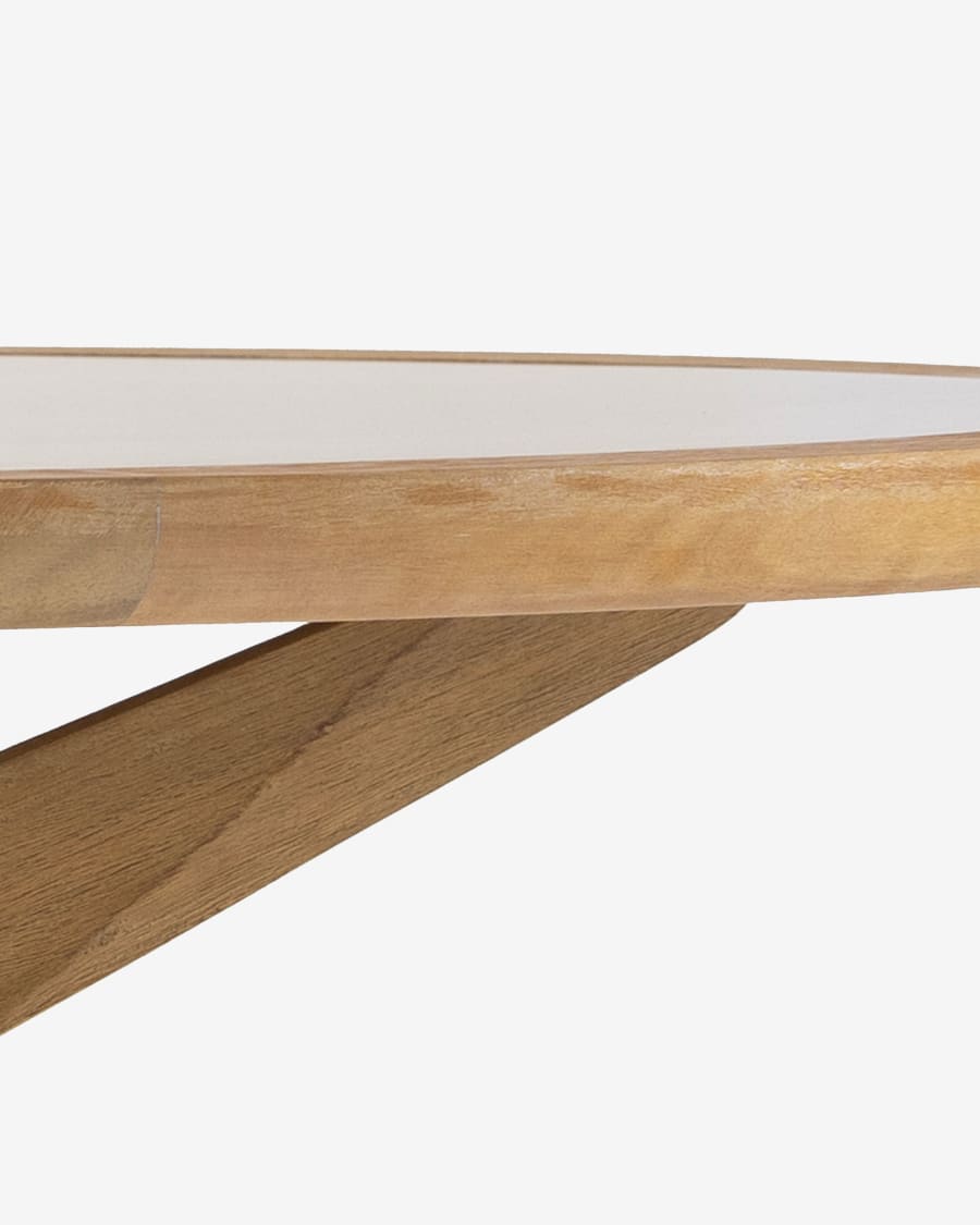 Julieta round table in polycement and solid acacia wood Ø 120 cm