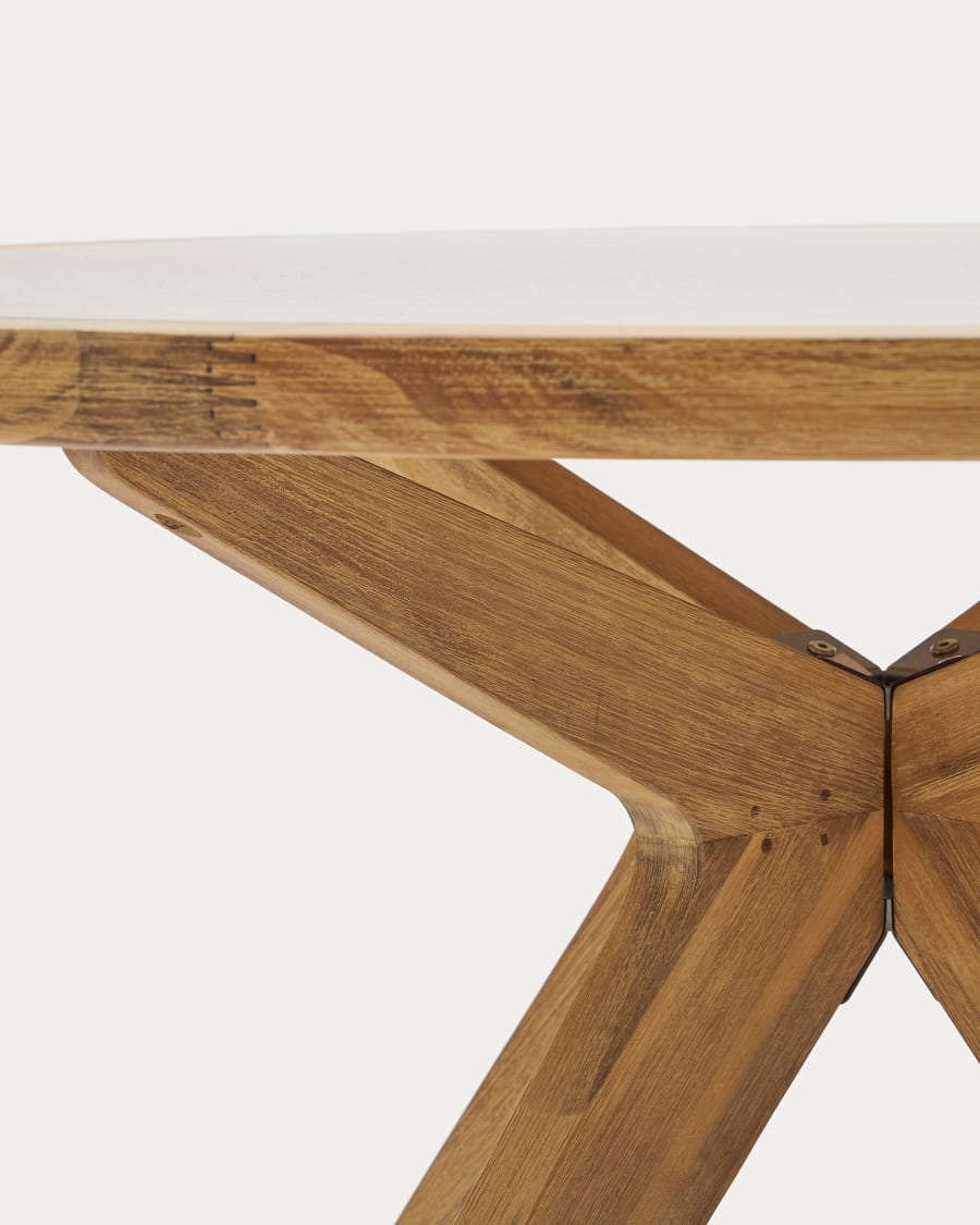 Julieta round table in polycement and solid acacia wood Ø 120 cm FSC 100%