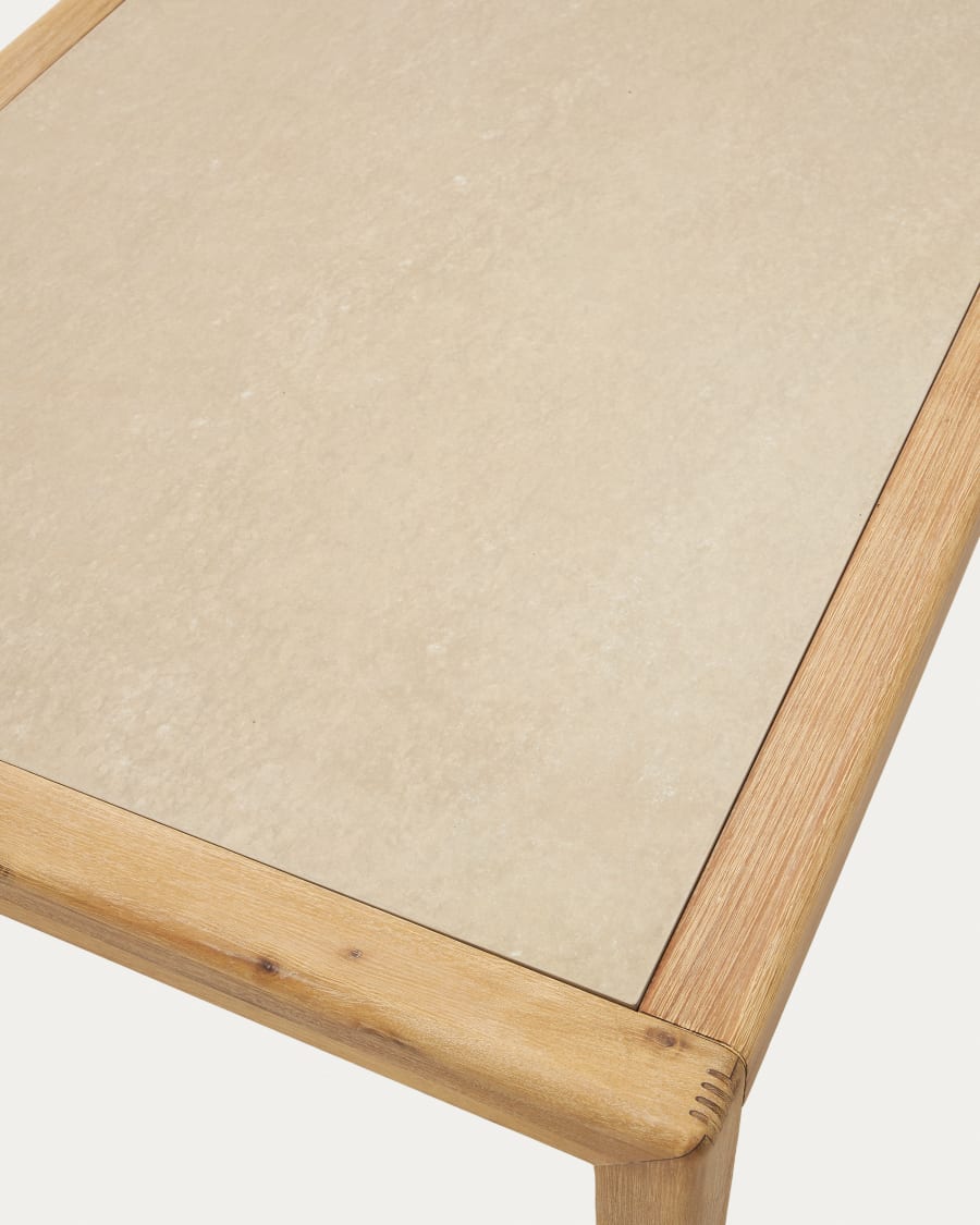 Better coffee table in polycement and solid acacia wood 120 x 70 cm FSC 100%