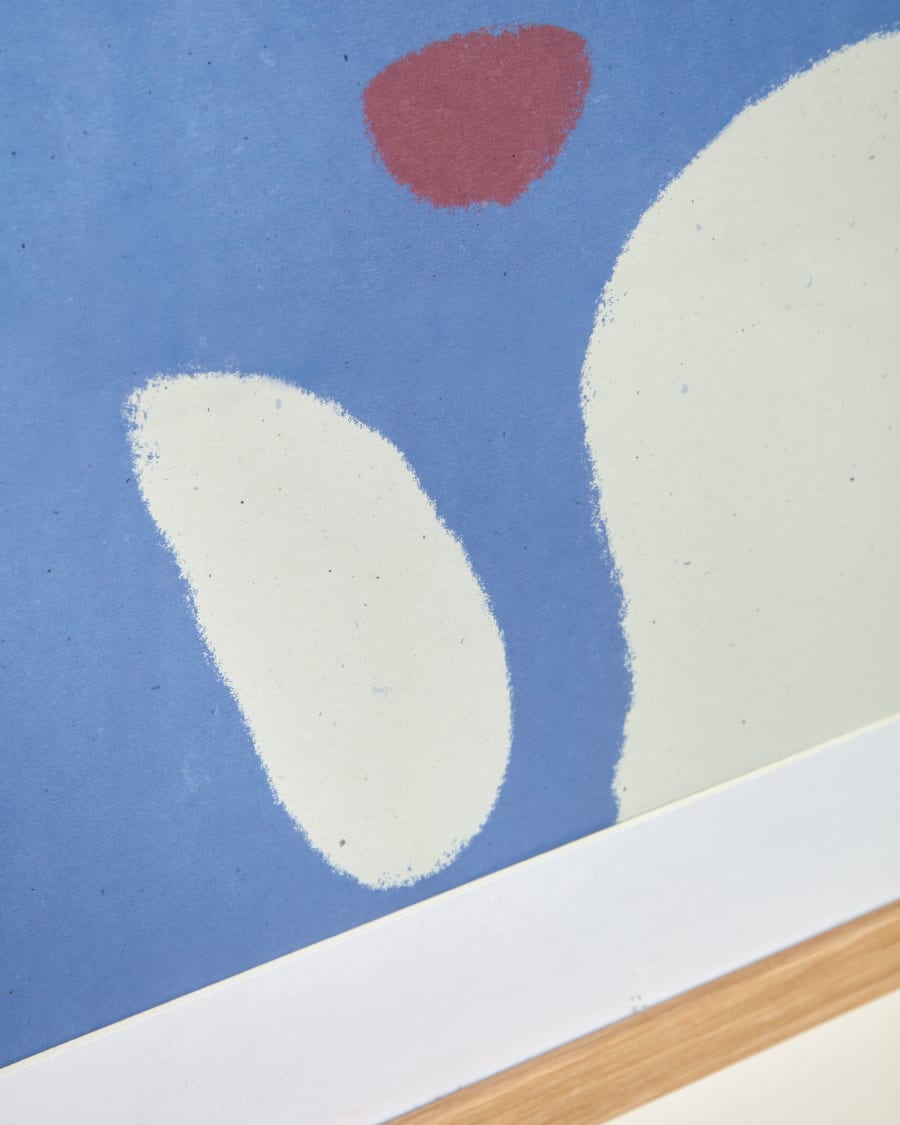 Allish painting with blue and white shapes, 50 x 70 cm