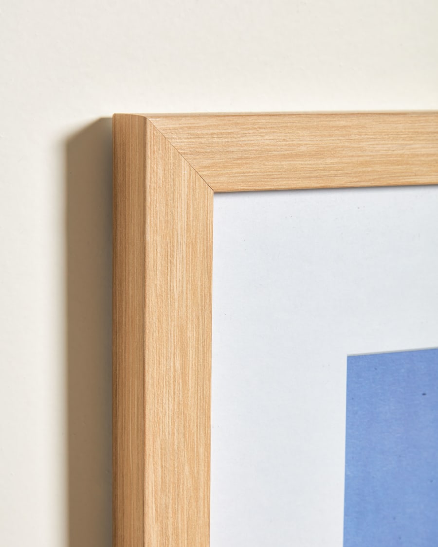 Allish painting with blue and white shapes, 50 x 70 cm
