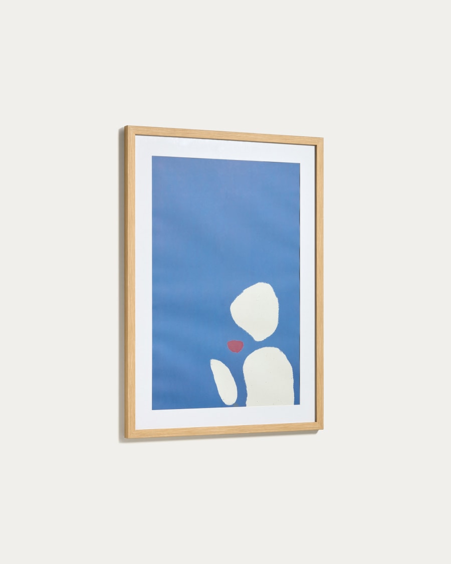 Allish painting with blue and white shapes, 50 x 70 cm