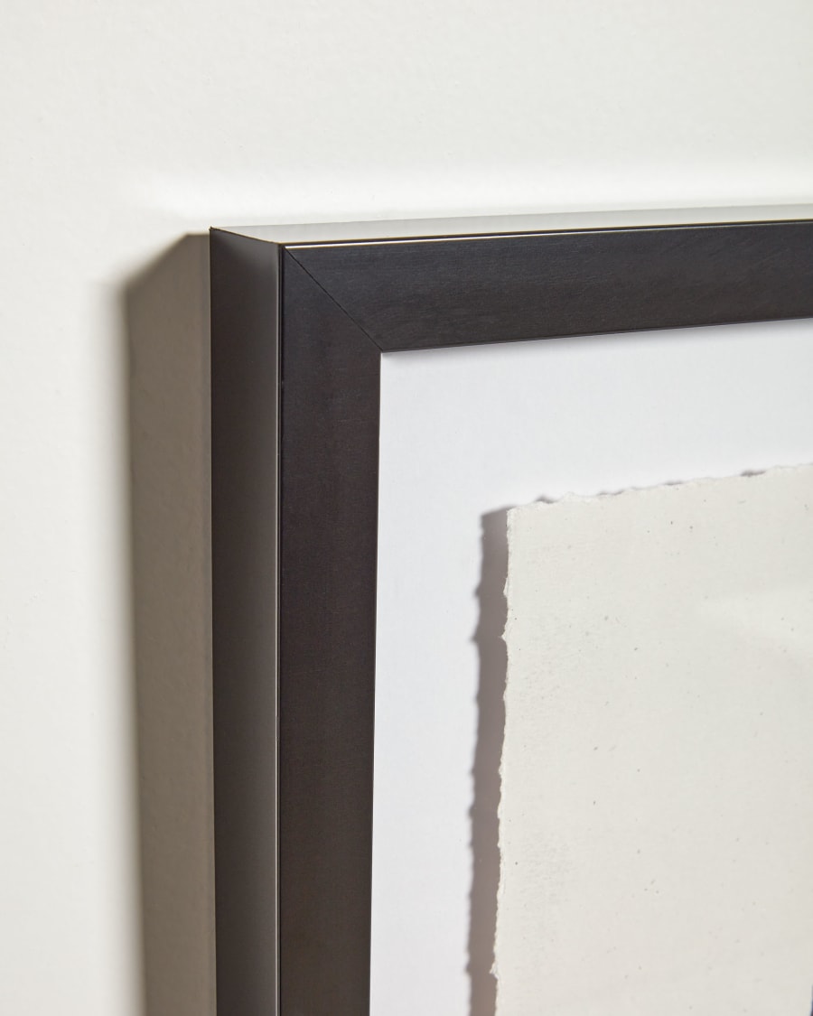Anaisa painting in white with black vertical stripe, 30 x 40 cm