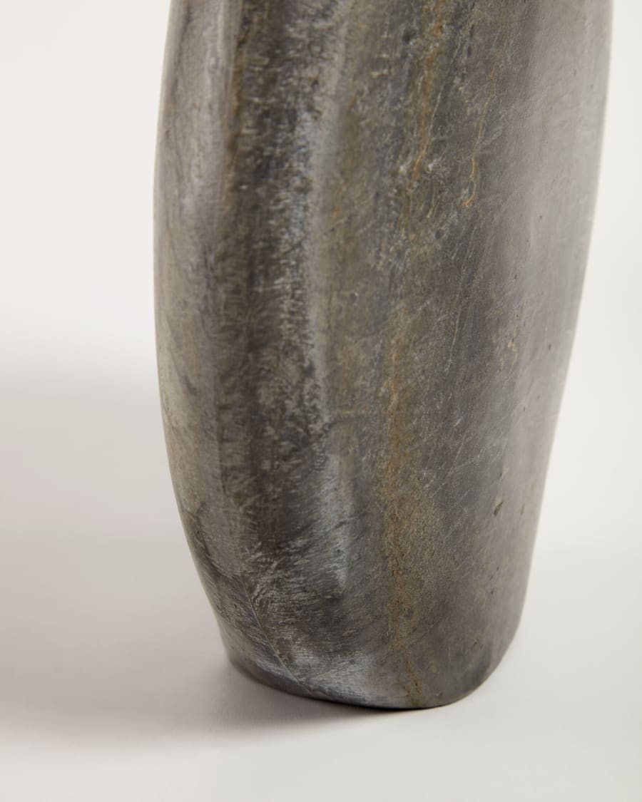 Tovah small marble vase in grey, 24 cm