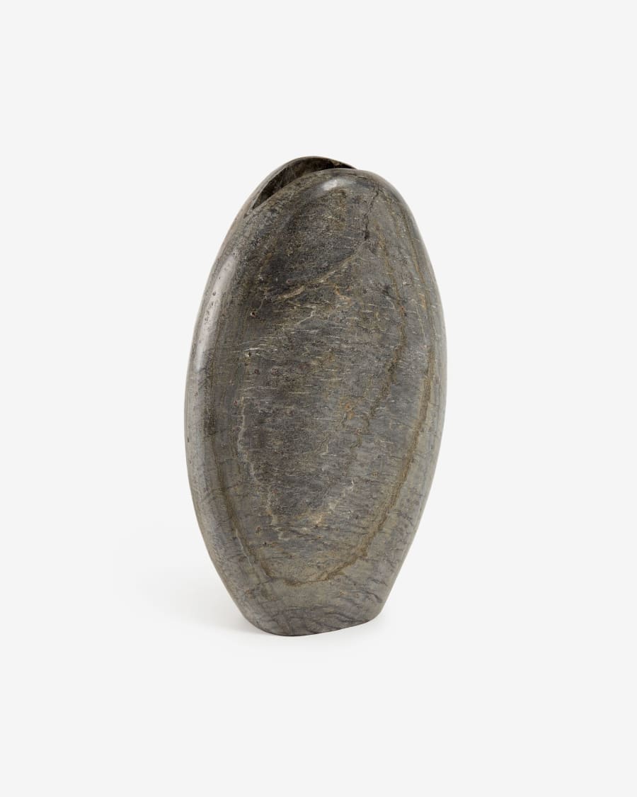 Tovah large marble vase in grey, 28 cm
