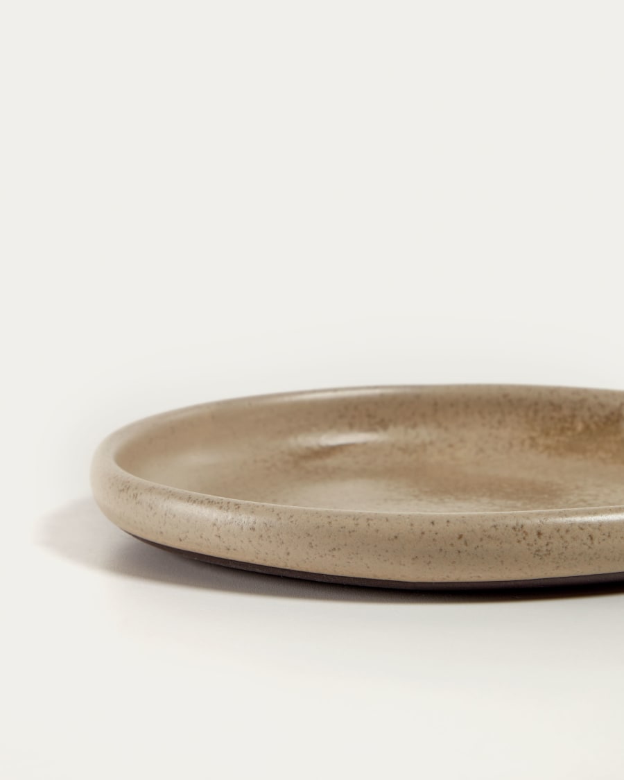 Tersilia dinner plate in brown ceramic