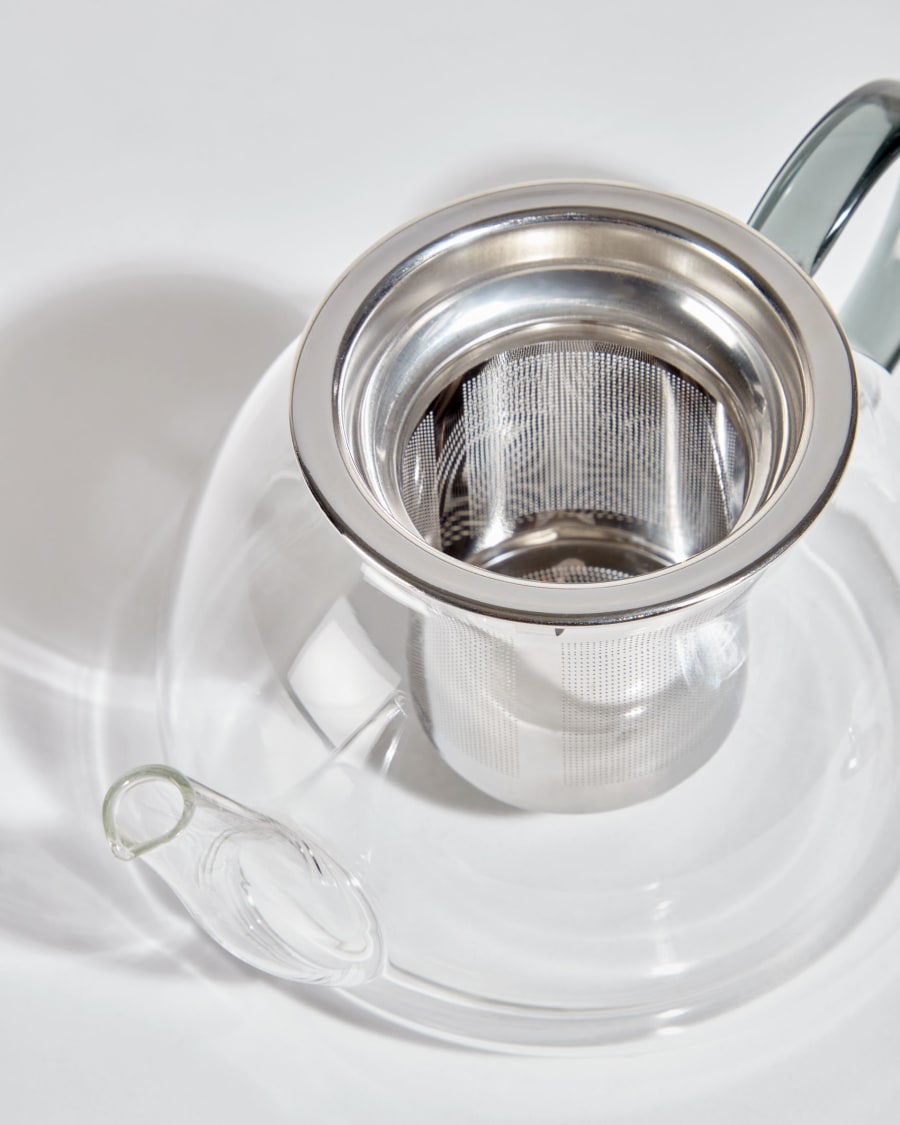 Τσαγιέρα Eulalia, διάφανο και γκρι γυαλί