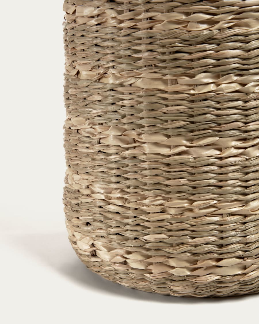 Umma large bamboo vase, with natural fibres and a natural finish