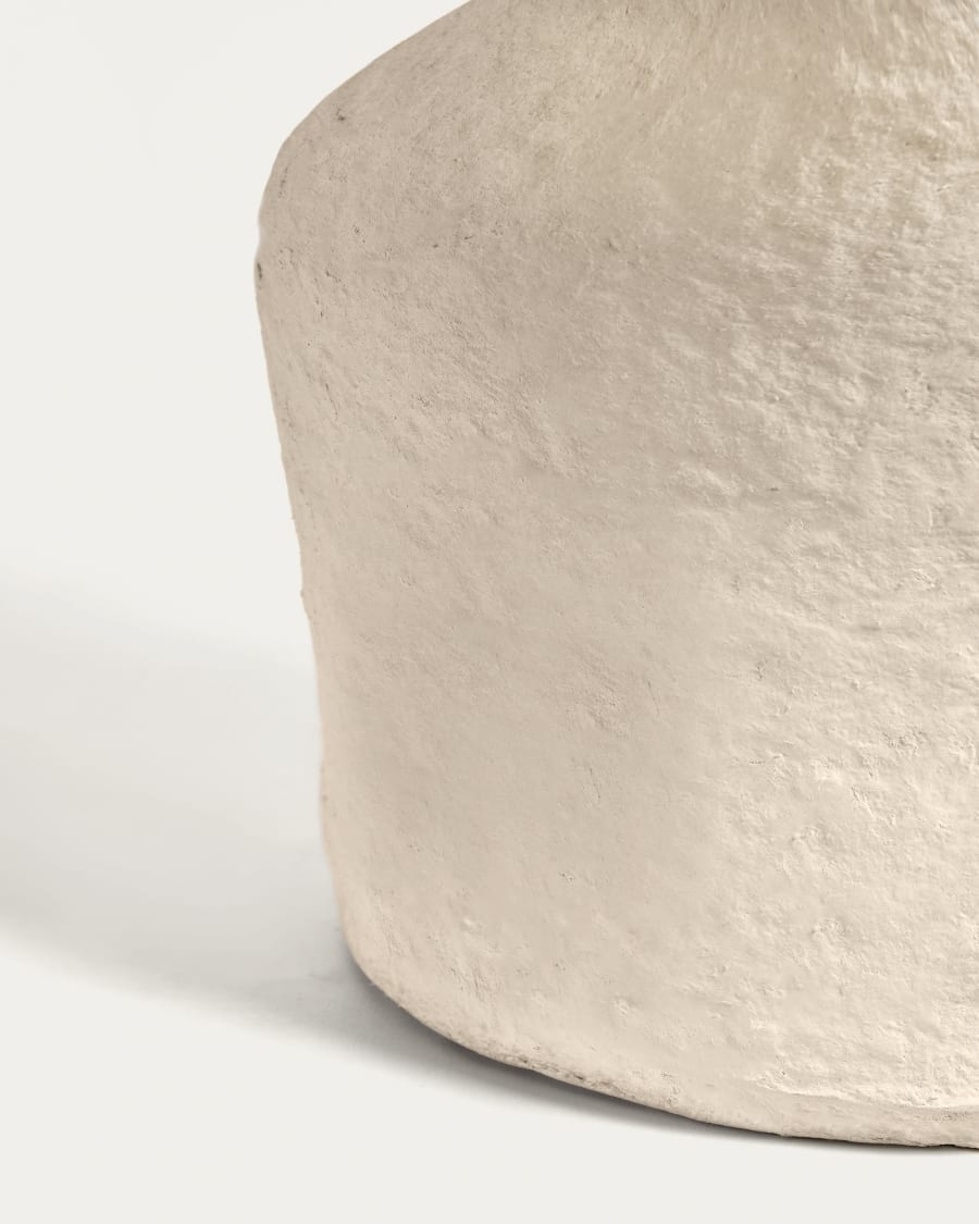 Βάζο Candida, μπεζ βαμβακερό mache 20 εκ