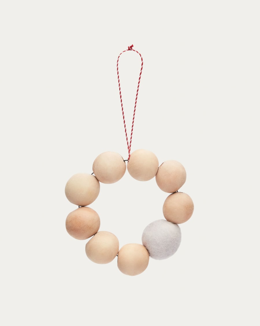 Suze set of 2 hanging ornaments made from felt and wood.