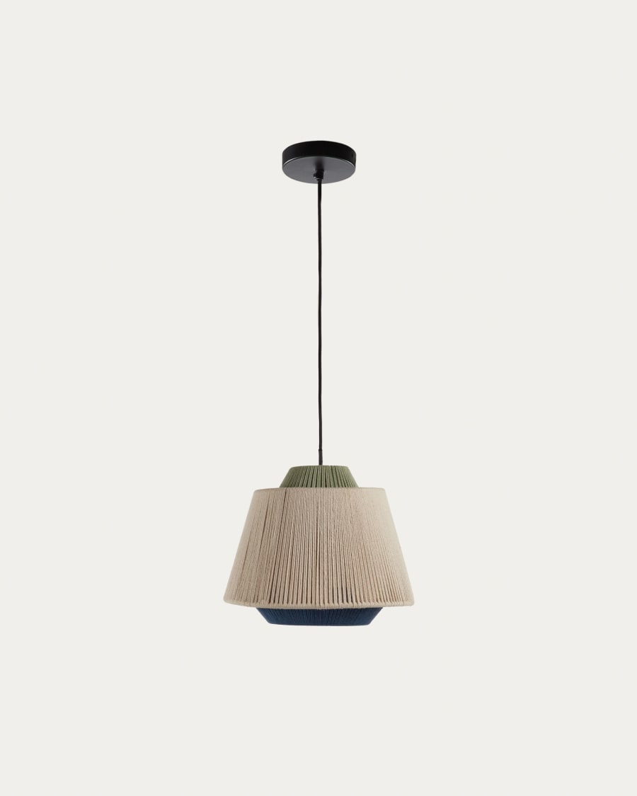 Deckenleuchte Yuvia aus Baumwolle mit Finish in Beige und Blau