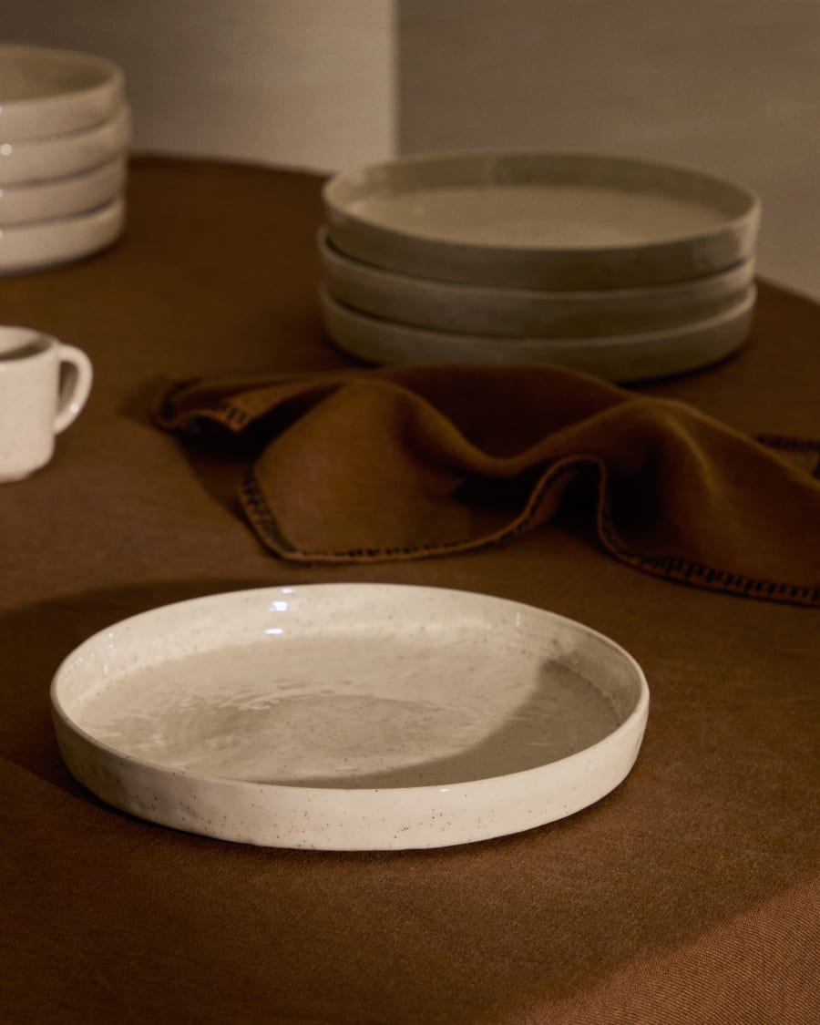 Κεραμικό πιάτο φαγητού Setisa λευκό