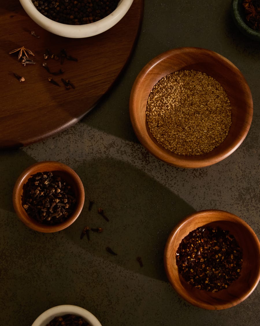 Selvira set of 3 acacia wood bowls