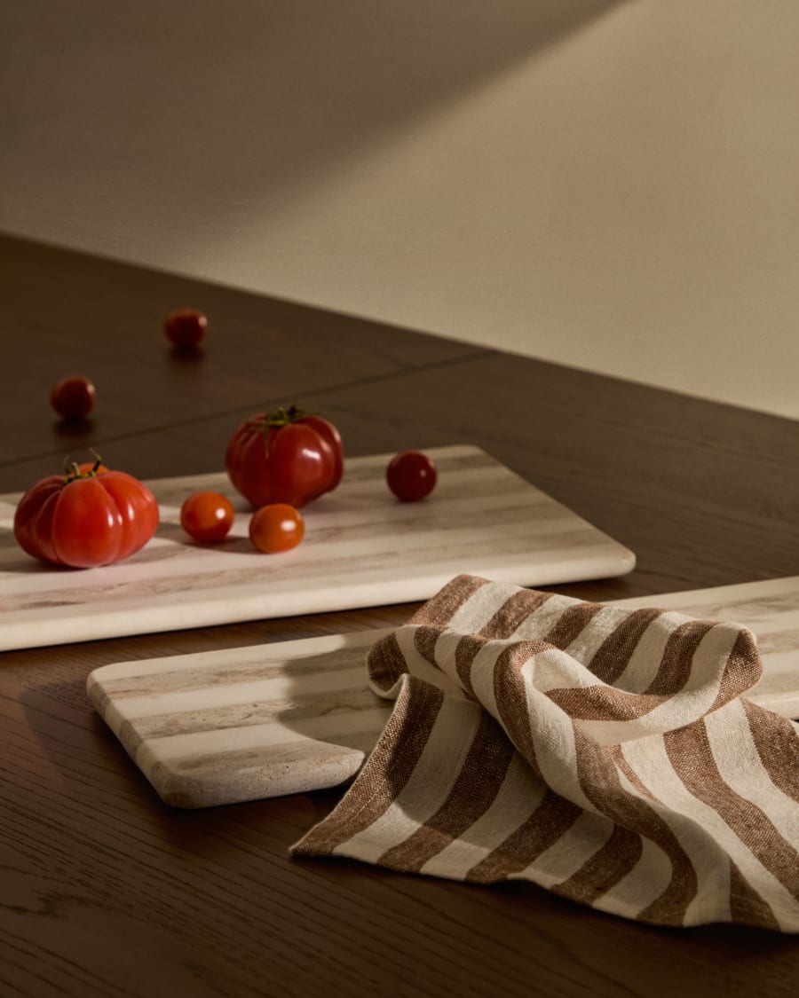 Sylara large serving board in grey and white marble