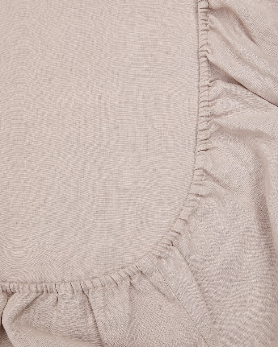 Simmel grey, cotton and linen, adjustable bottom sheet for a 90 cm bed