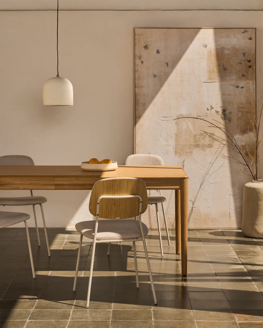 Lenon extendable table in natural FSC Mix Credit solid oak wood and veneer 200(280)x90