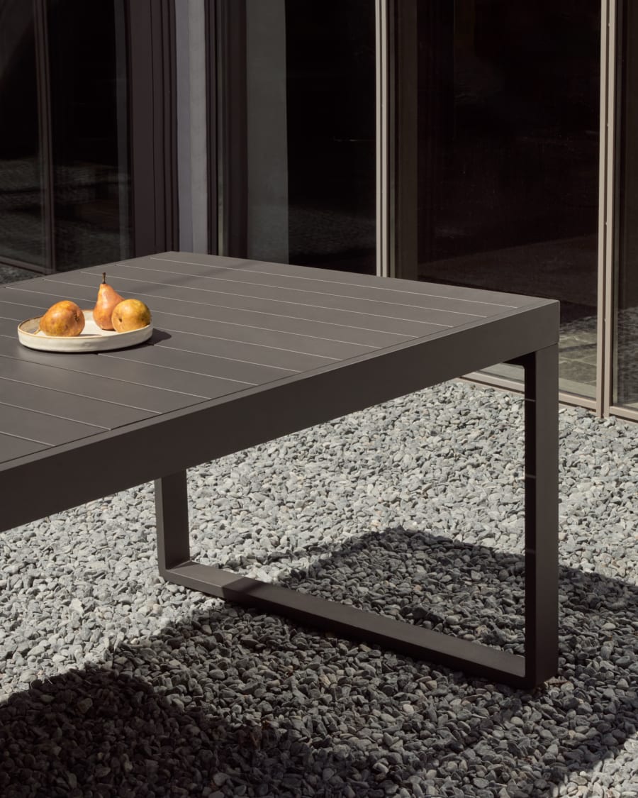 Galdana Aluminium-Gartentisch, ausziehbar, mit dunkelgrauem Finish, 220 (340) x 100 cm