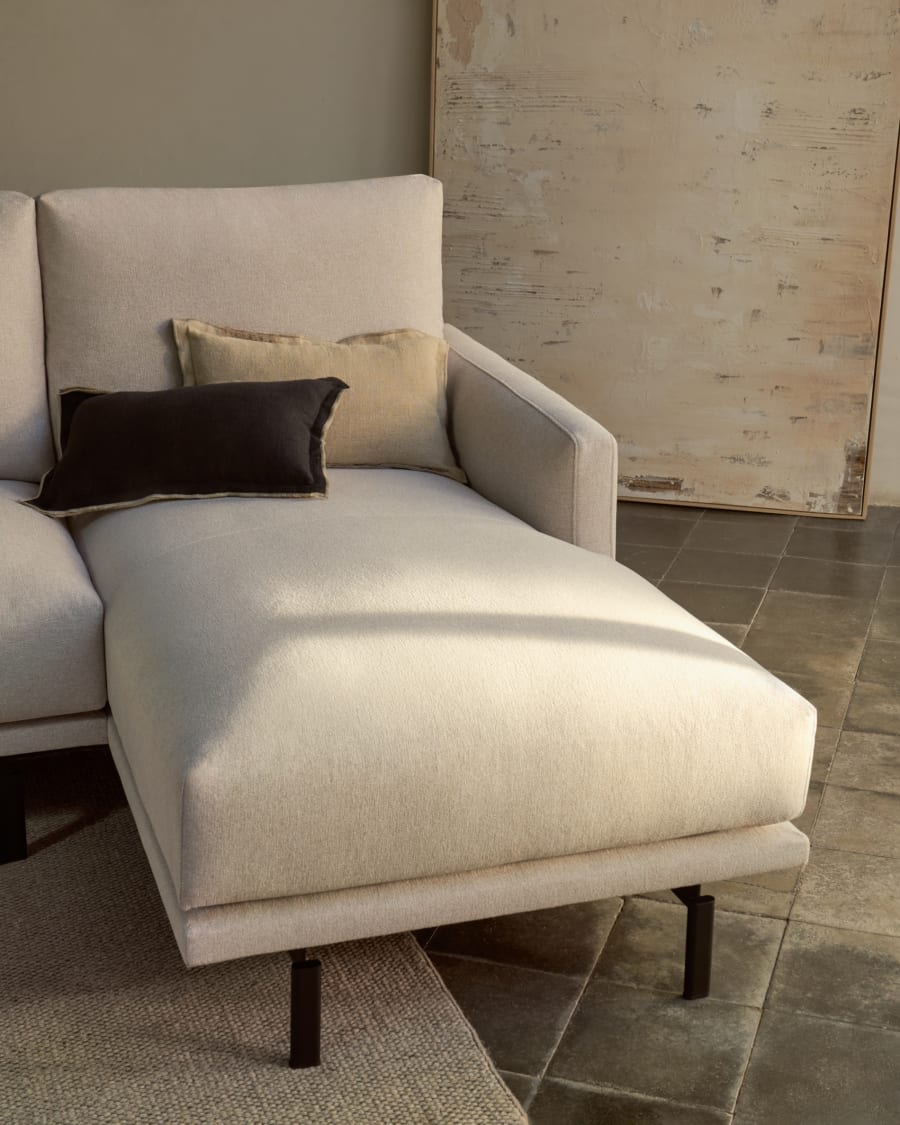 Galene 3 seater sofa with right-hand chaise longue in beige, 254 cm FSC Mix Credit