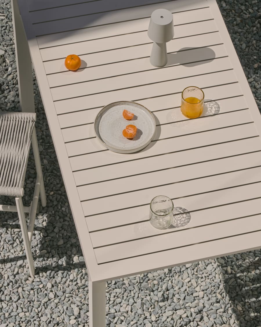 Culip aluminium outdoor bar table in powder coated white finish, 150 x 77 cm