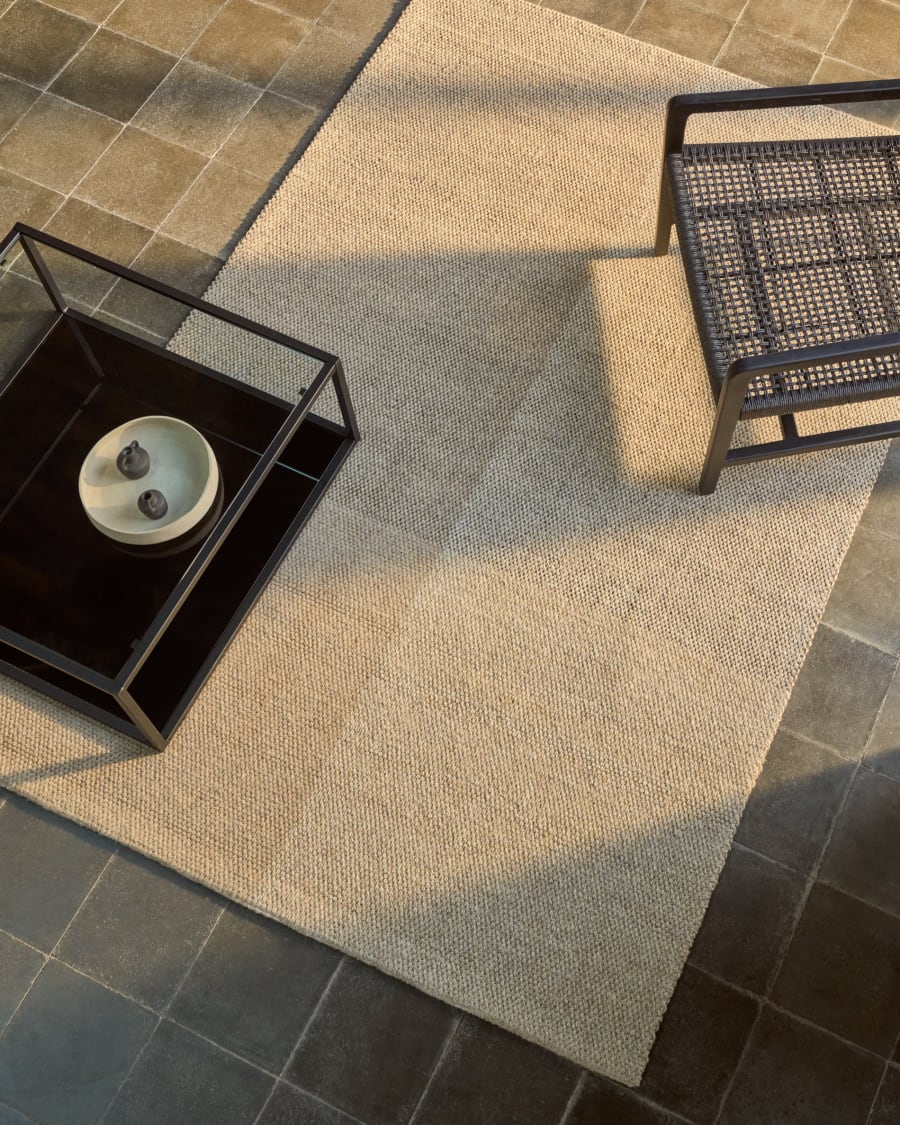 Sulema rug made of beige checkered wool 160 x 230 cm