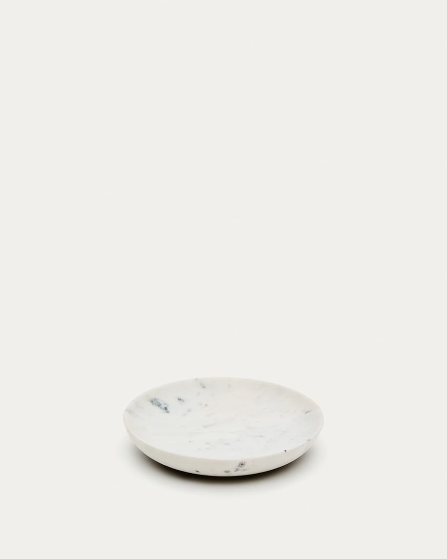 Ecin medium-sized, white marble serving plate