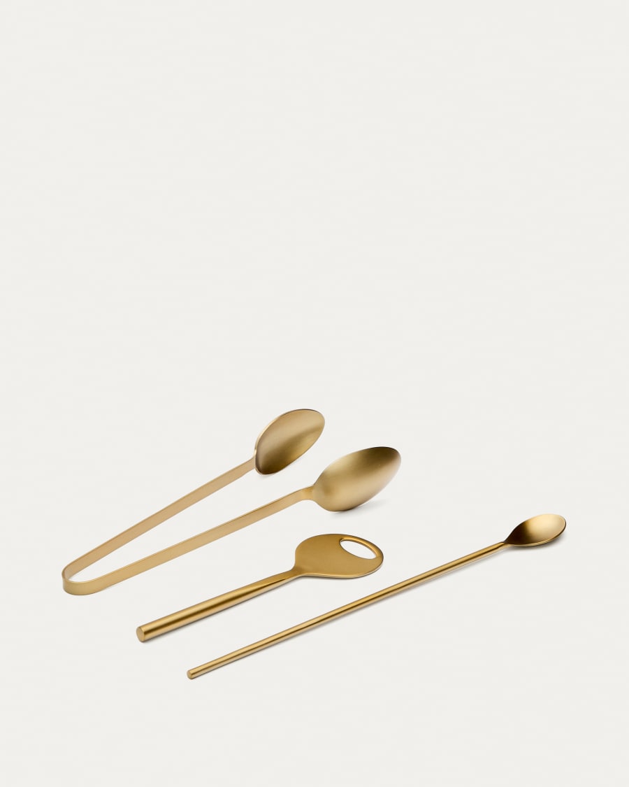 Aruc set of cocktail utensils in gold-coloured stainless steel