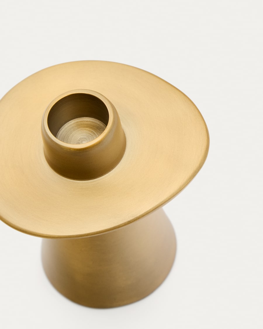 Großer Kerzenhalter Aiko aus goldfarbenem Aluminium