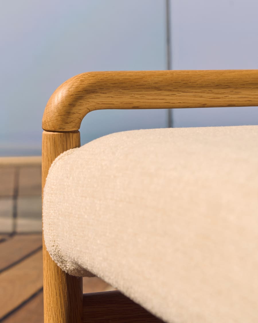 Macaret bench with removable cover solid oak wood with natural finish 120 cm FSC Mix Credit
