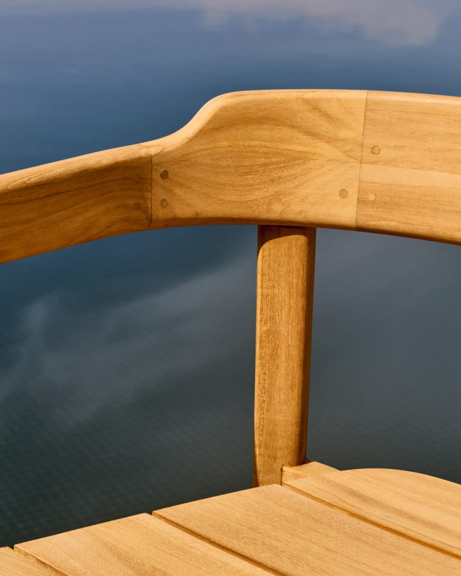 Icaro stackable solid teak wood chair in a natural finish, FSC 100%