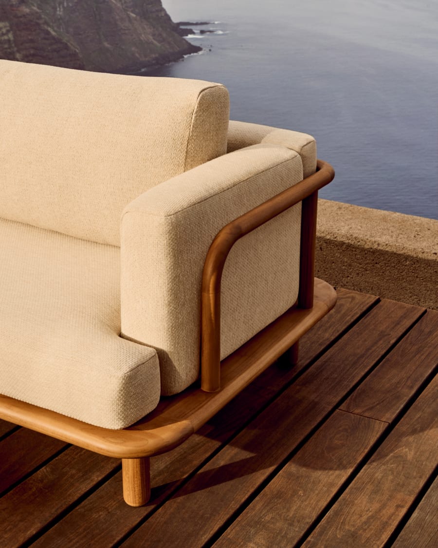 Turqueta 3-seater sofa made from solid teak wood 230 cm FSC 100%