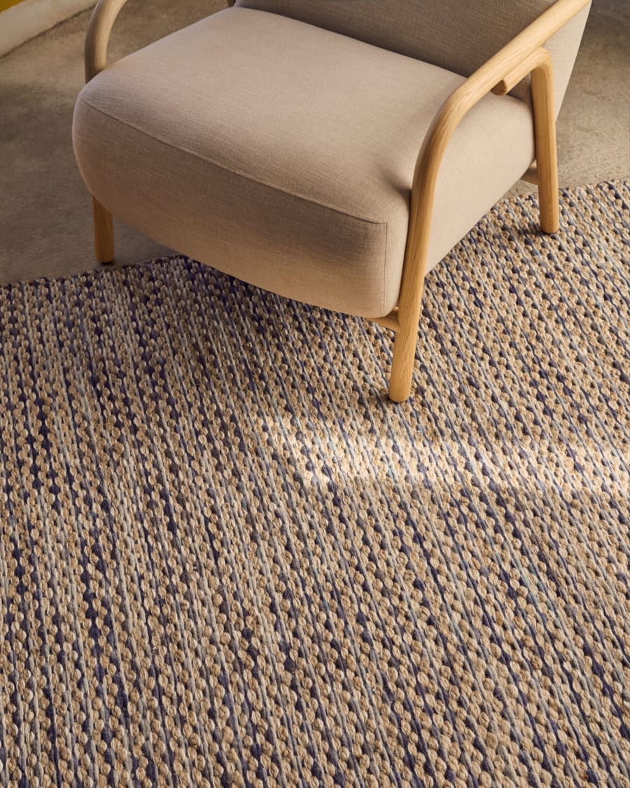Larena multi-coloured wool and jute mix rug 160 x 230 cm