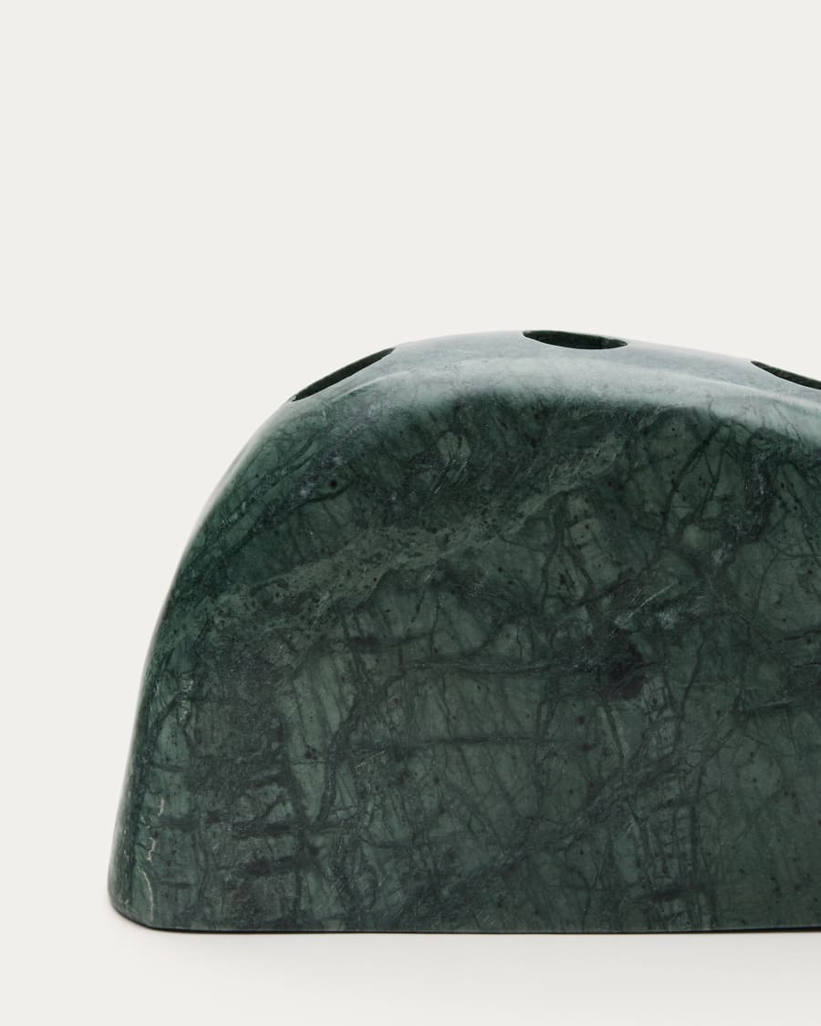 Signe large, green marble candlestick, 10 cm
