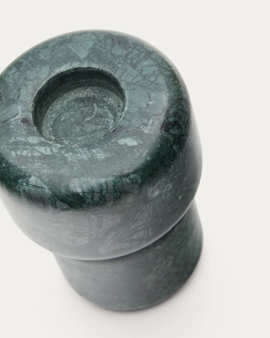 Kleiner Kerzenhalter Signe aus grünem Marmor 12 cm