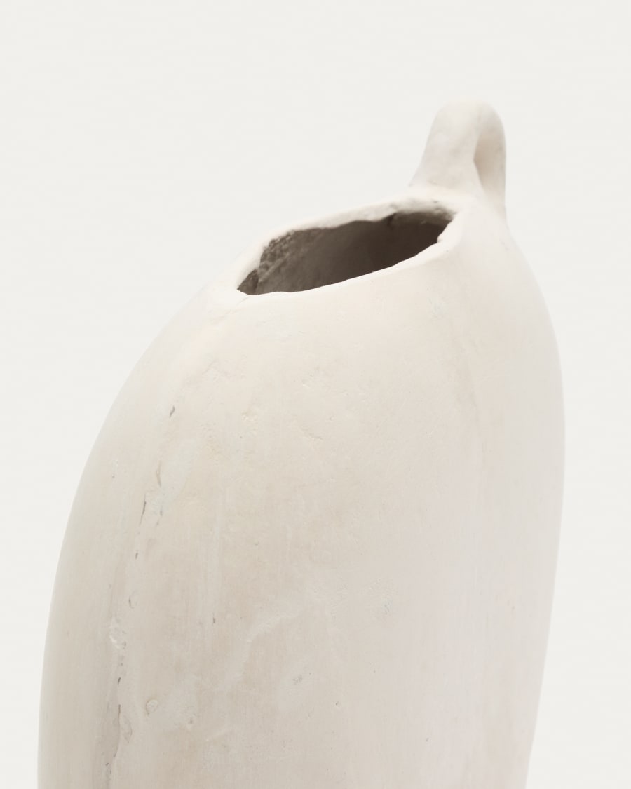 Neti white, papier mâché vase, 37 cm