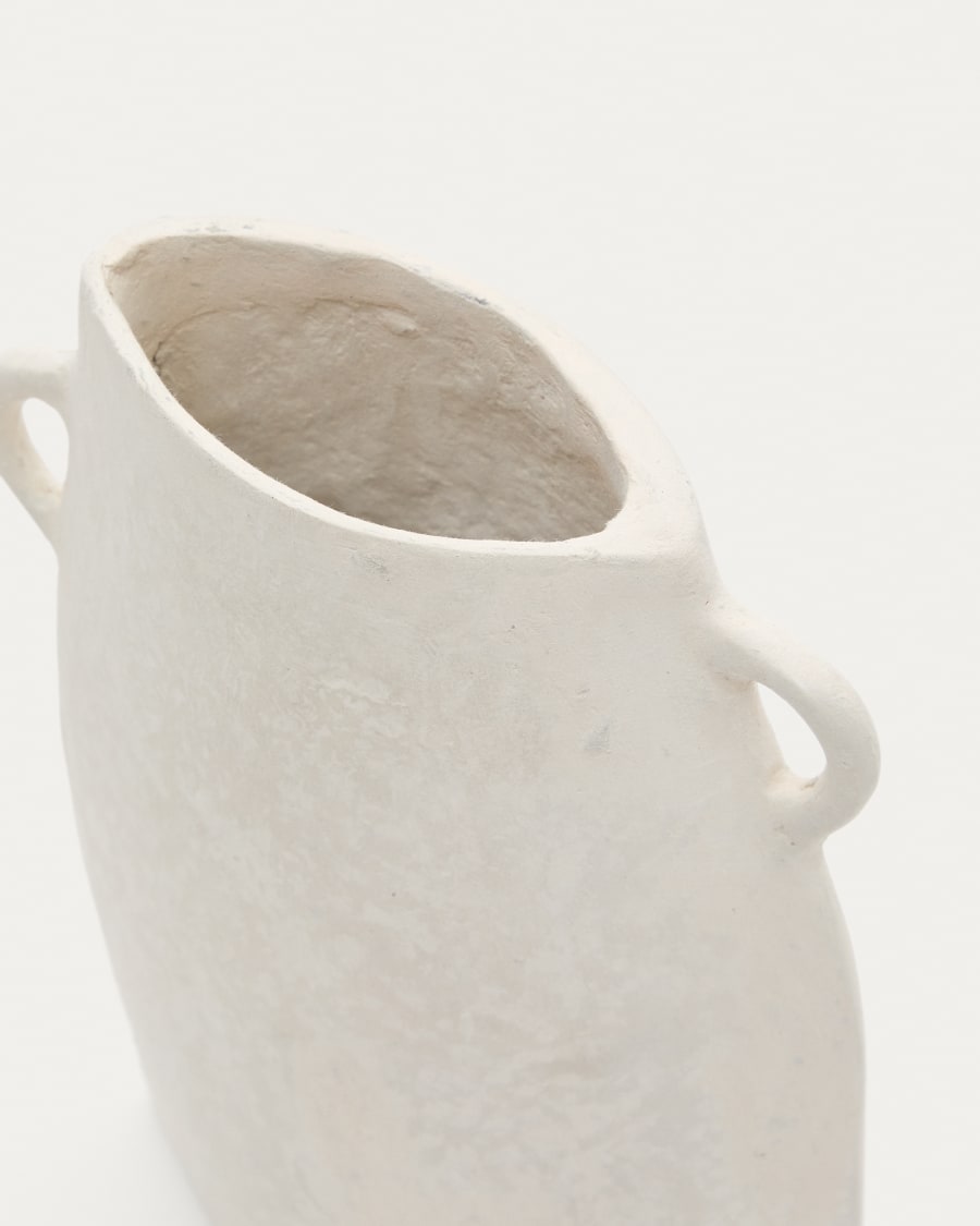 Neti white, papier mâché vase, 27 cm
