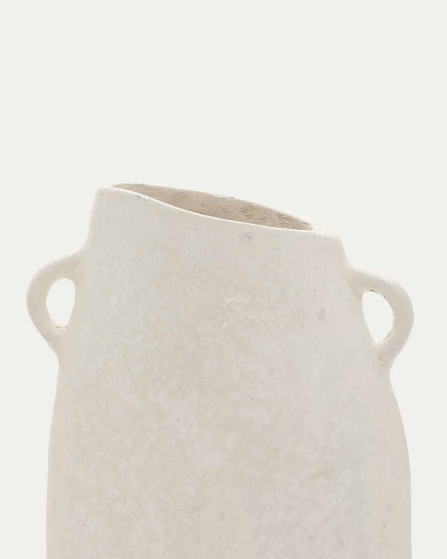 Neti white, papier mâché vase, 27 cm