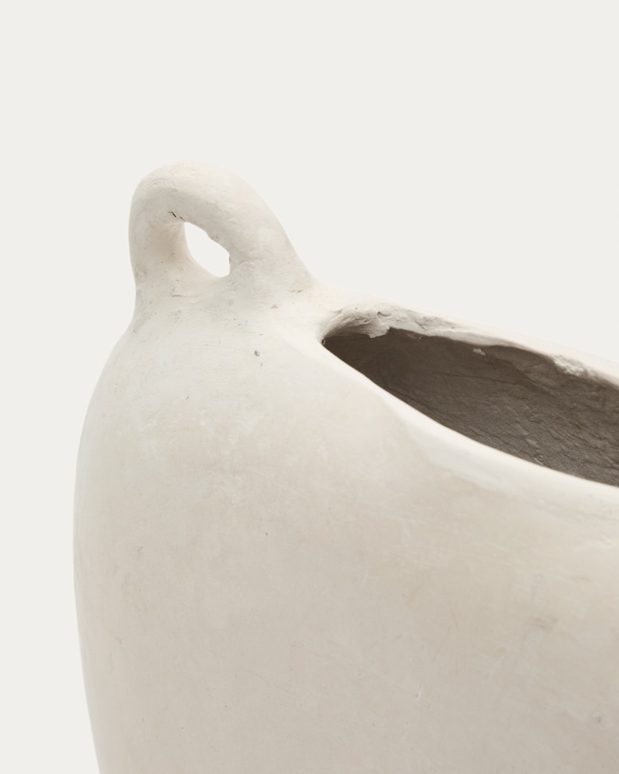 Neti white, papier mâché vase, 37 cm