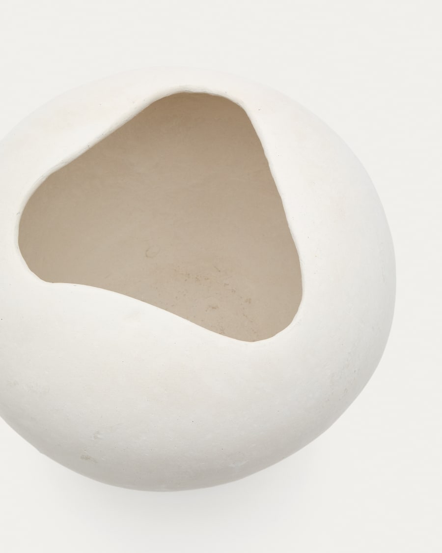 Mimum, white papier mâché vase, 32.5 cm