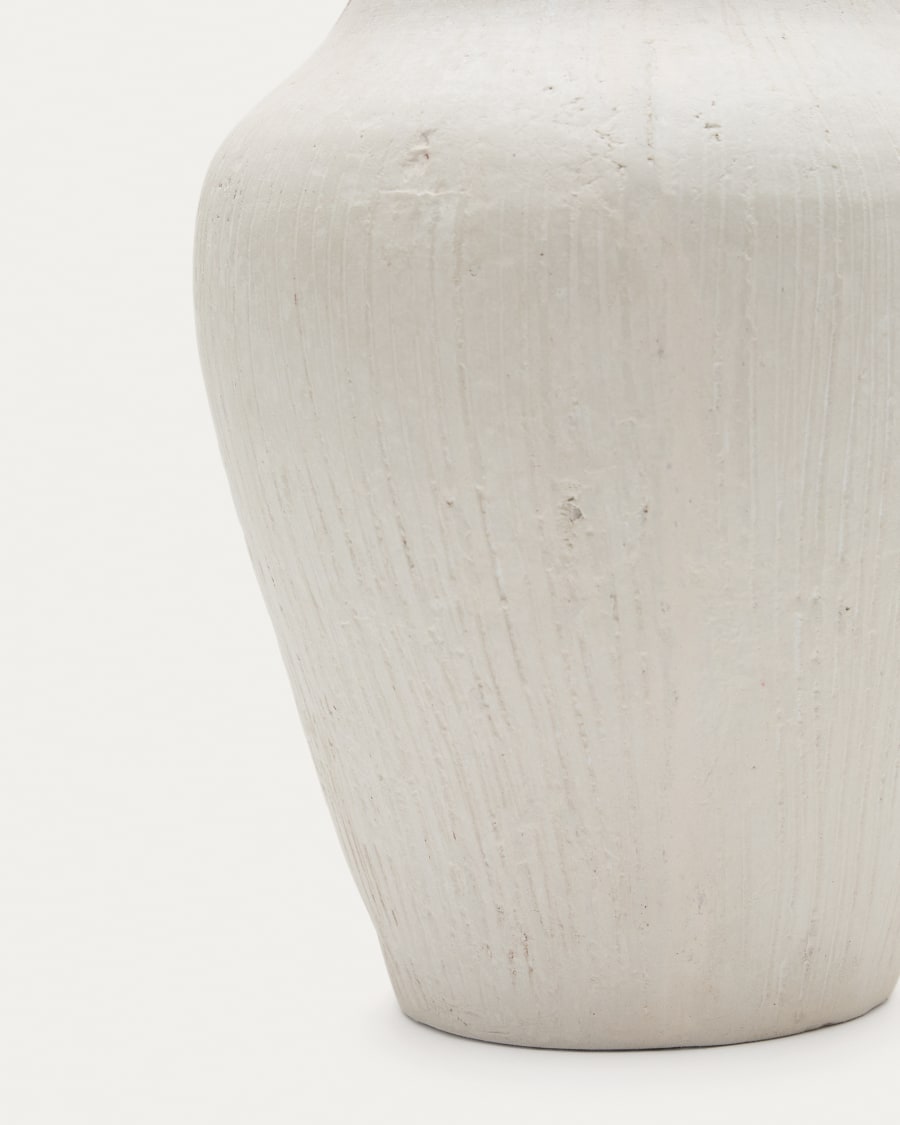 Anse white, papier mâché vase, 22 cm