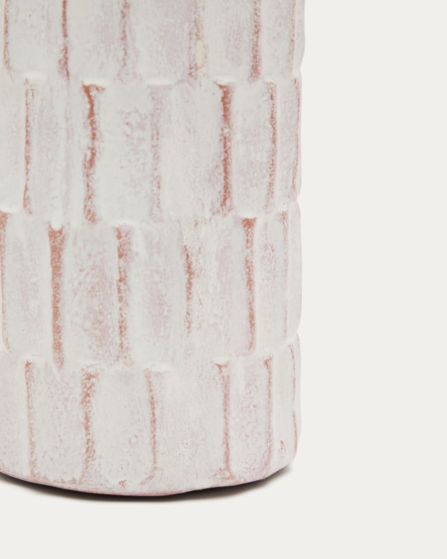 Arisa white, papier mâché vase, 22 cm
