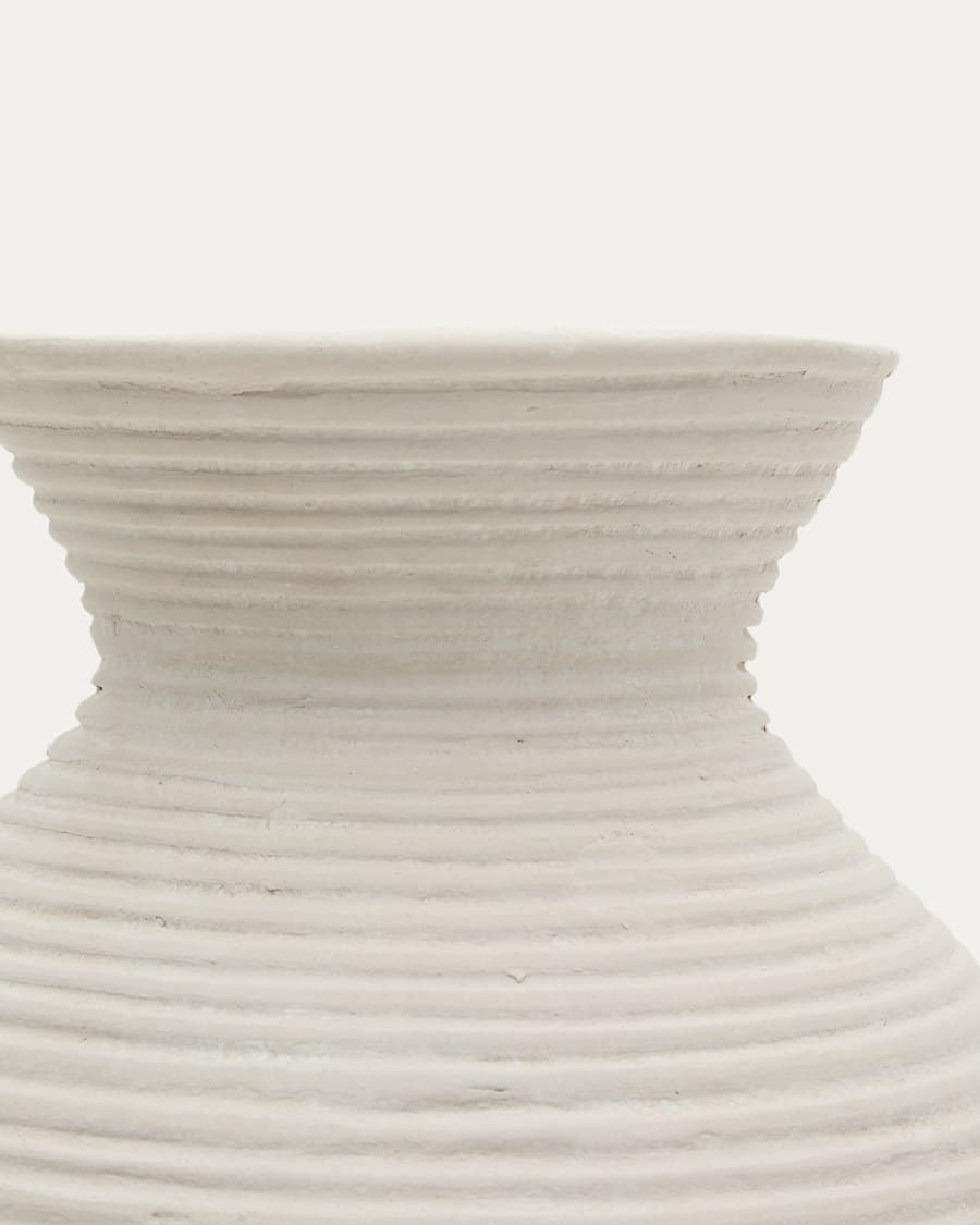 Pria white, papier mâché vase, 51 cm